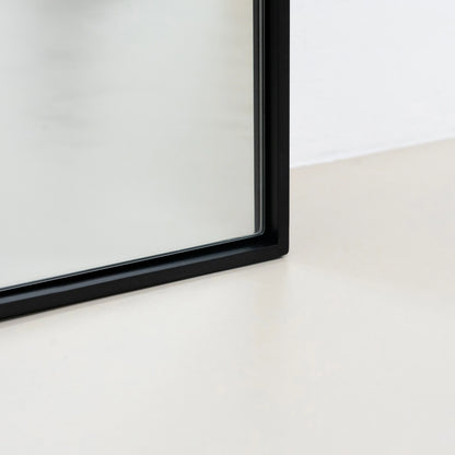 Theo Modern Industrial Full-Length Mirror - Matte Black Metal Frame (200 x 100 cm) Spiegel Weltt