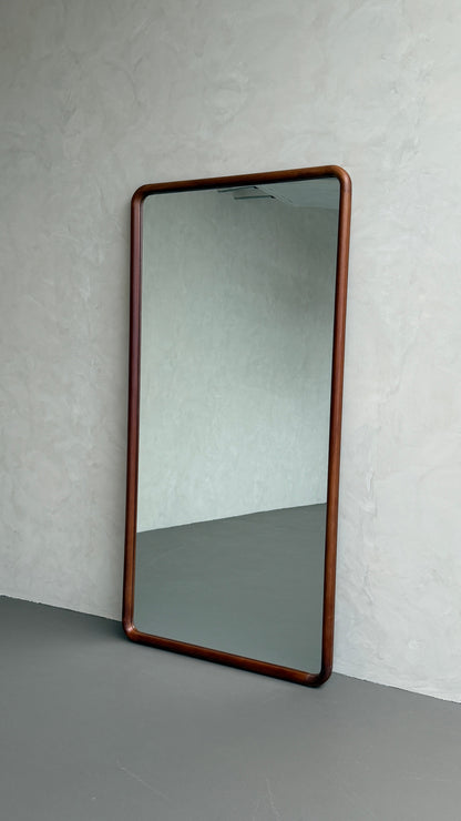 Elin Walnut – Rectangular Solid Wood Floor Mirror 200 x 100 cm Mirrorum