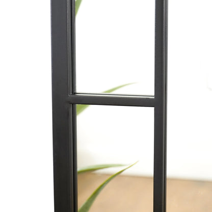 Bexley Full-Length Industrial Metal Wall Mirror - Matte Black - 180 x 70 cm Spiegel Weltt