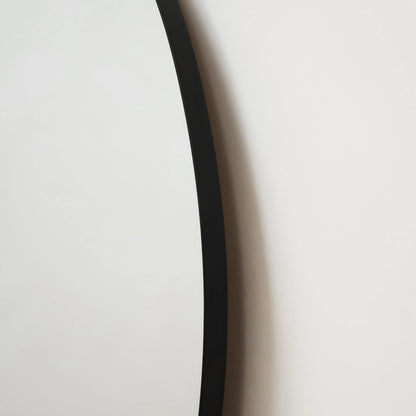 Theo Round Wall Mirror - 120cm Matte Black Metal Industrial Minimalist Design Spiegel Weltt