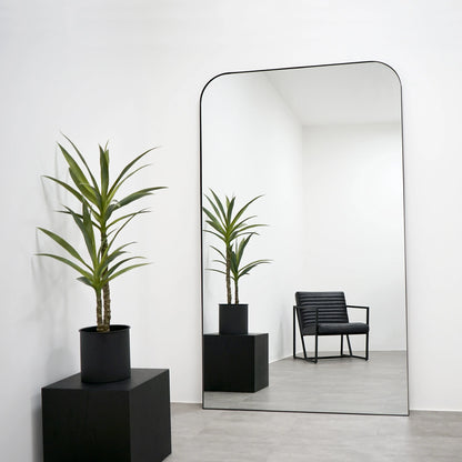 Theo XXL Arched Floor Mirror - Matte Black Metal Frame - 200 x 120 cm Spiegel Weltt