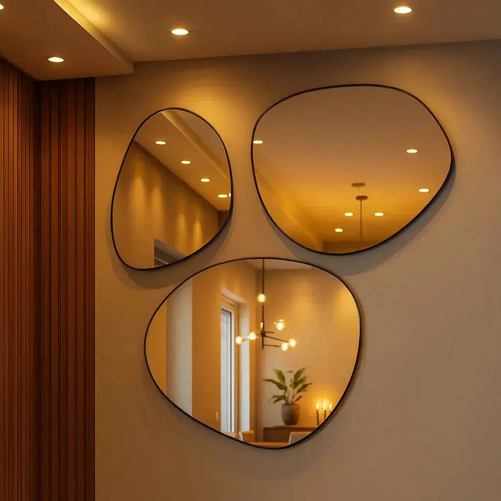 Trio Drop Artistic Wall Mirror - Organic Teardrop 3-Piece Set, 165 x 150 cm Mirrorum