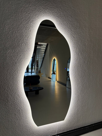 Yves Wall Mirror with Integrated LED Lighting - 200cm x 100cm Mirrorum